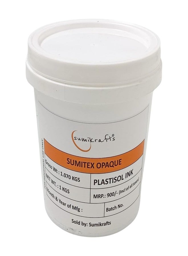 Sumikrafts Sumitex Opaque White Plastisol Ink 1kg (1000g) – Professional Screen Printing Ink for Textiles & Apparel | High Opacity | Soft Finish | Wash-Resistant - Image 1
