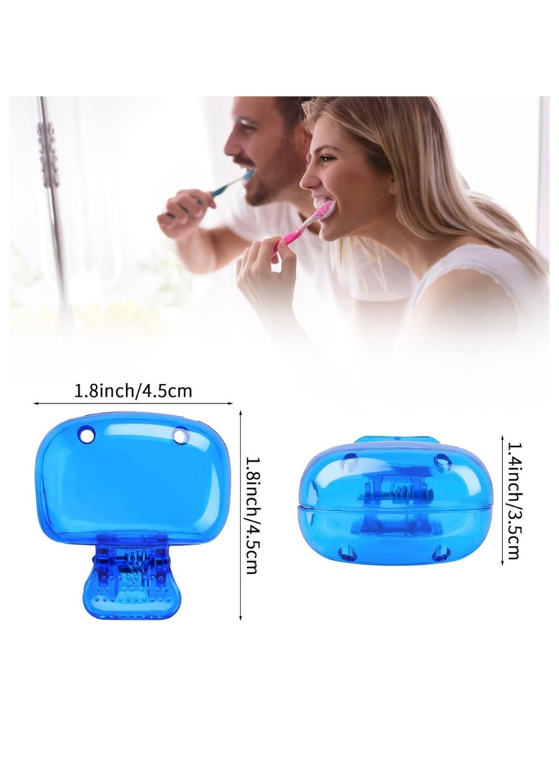 CleanWave - The Pure Effect CleanWave, 2-PCS TravelMate Blue Portable Travel Toothbrush Head Covers Toothbrush Protector Cap Brush Pod Case Protective Portable m Clip for Household Travel, Camping, Bathroom, School, Business.  - Image 2