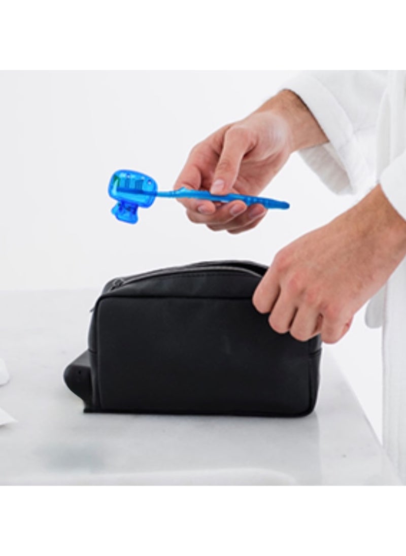 CleanWave - The Pure Effect CleanWave, 2-PCS TravelMate Blue Portable Travel Toothbrush Head Covers Toothbrush Protector Cap Brush Pod Case Protective Portable m Clip for Household Travel, Camping, Bathroom, School, Business.  - Image 3