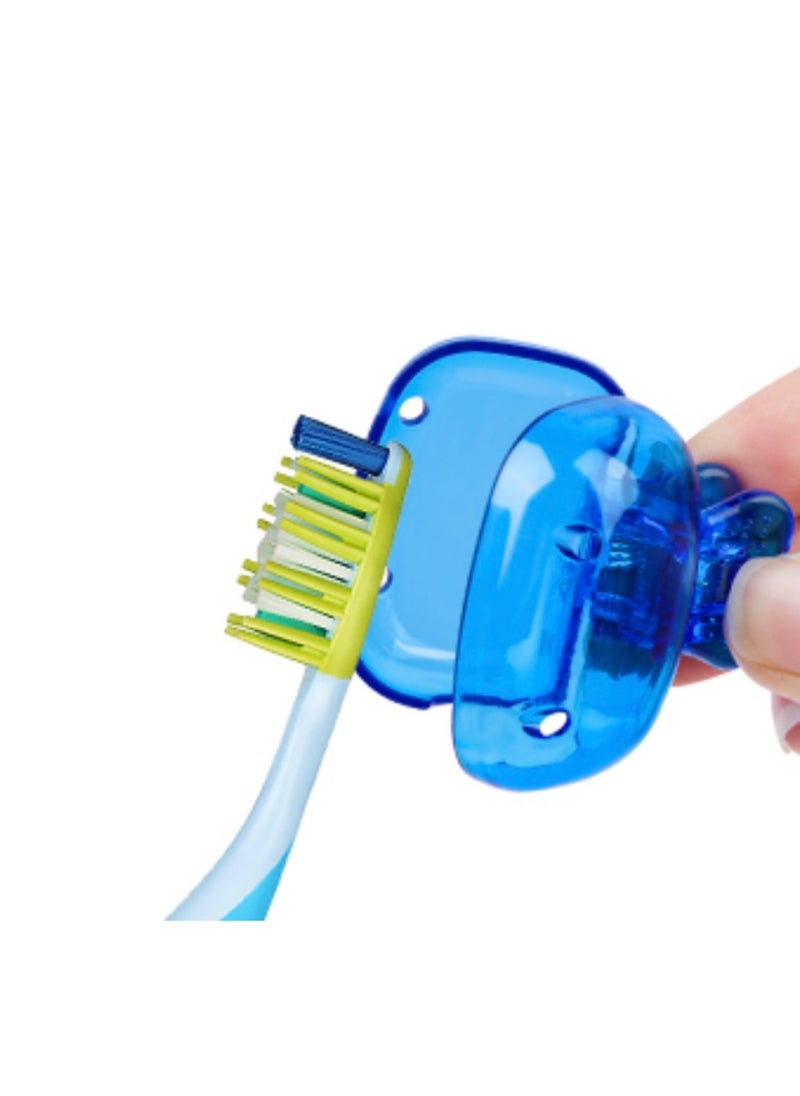 CleanWave - The Pure Effect CleanWave, 2-PCS TravelMate Blue Portable Travel Toothbrush Head Covers Toothbrush Protector Cap Brush Pod Case Protective Portable m Clip for Household Travel, Camping, Bathroom, School, Business.  - Image 4