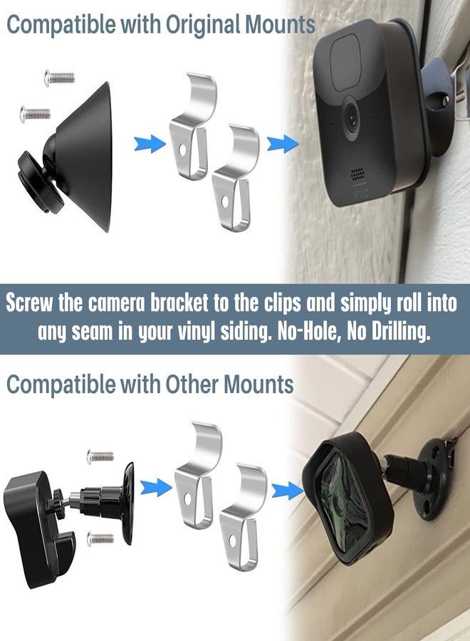 Antimbee 20-Pack No-Hole Needed Outdoor Camera Mount Vinyl Siding Clips Hooks for Blink, Arlo, Ring, No-Damage, No Drilling, Weatherproof 304 Stainless Steel Home Siding Hanger - Image 3