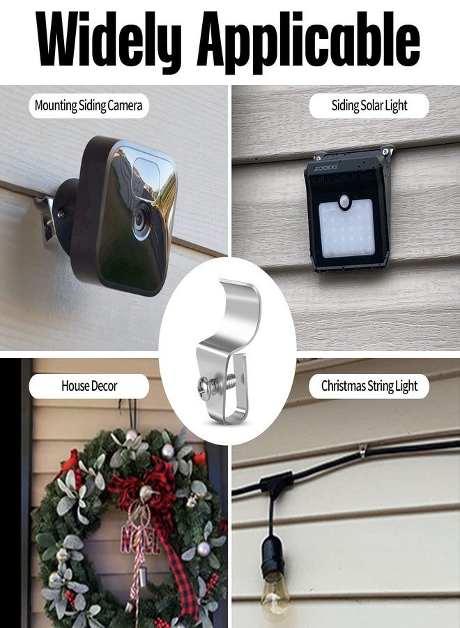 Antimbee 20-Pack No-Hole Needed Outdoor Camera Mount Vinyl Siding Clips Hooks for Blink, Arlo, Ring, No-Damage, No Drilling, Weatherproof 304 Stainless Steel Home Siding Hanger - Image 2