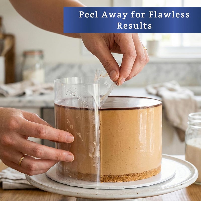 FIESTA WRAPS Cake Collar Acetate Roll 8 x 600 in (50ft) - Cake Collar 8 in - Acetate Cake Collars - Acetate Sheets for Baking - Cake Ring Sleeves - Cake Wrapping Plastic - Acetato para Reposteria - Image 4