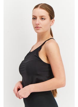 Adidas Women Sportswear Fit Solid Sleeveless Crop Top, Black  - Image 2