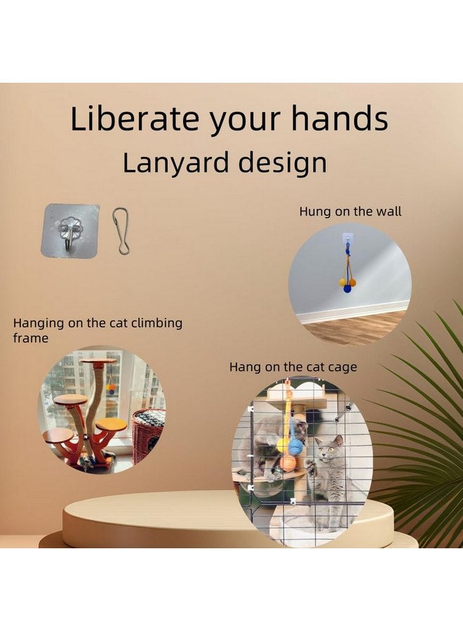 كرة ألعاب القطط، 3 قطع من كرات السيزال مع جرس بالداخل، ألعاب قطط تفاعلية مضحكة للقطط داخل المنزل، لعبة مضغ آمنة لتنظيف أسنان القطط، لعبة قطط قابلة للتعليق - Image 2