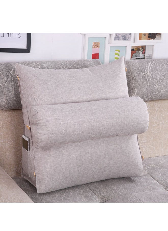 Wedge Pillow Bedrest Reading Pillow Back Cushion with Adjustable Neck Pillow and Pockets Sofa Back Support Pillow Lumbar Knee Support Triangular Pillows Dark Silver - pzsku/Z35795DE827576524CA95Z/45/_/1725980704/63512c25-39ce-490f-8542-b1a20df94c24