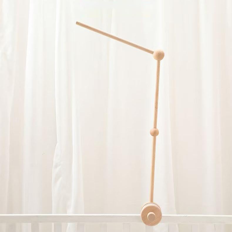 PandaEar ذراع موبايل سرير الأطفال من باندا إير، حامل موبايل خشبي من خشب الزان مع ملحق مضاد للانزلاق، حامل موبايل للأطفال لتزيين سرير الحضانة - Image 5