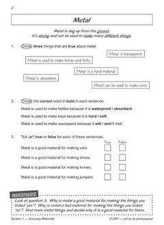 KS1 Science Yr 2 Workout Uses Materials  - Image 5