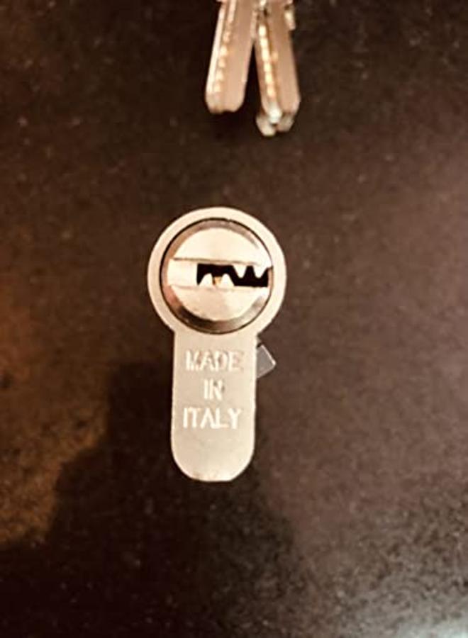 باب أسطوانة من مادة البولي كربونات بلون فضي صلب بطول 5 مفاتيح 7 سم، صنع في السوق الإيطالية icsa - Image 2