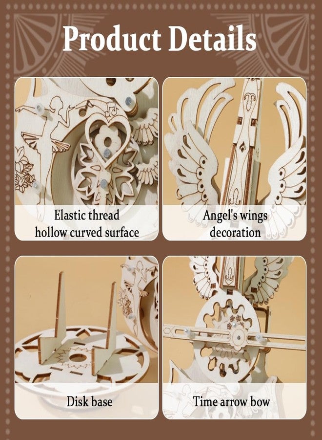 PATPAT® DIY Cello Wooden Music Box with Angel Wings, 3D Puzzle Toys Craft Model, Assemble Without Tools, Working Music Box with Movable Strings, Craft Items Decorative Ornament 17x27cm - Image 4