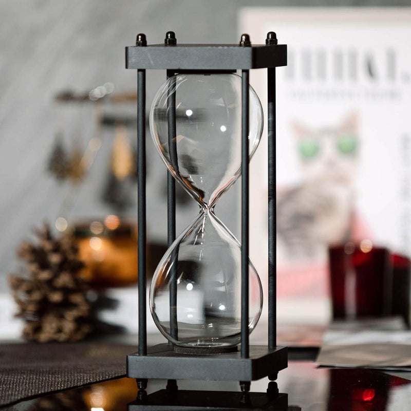 Large Fillable Hourglass Timer Decorative Empty Hourglass Wooden Frame Sand Hourglass
