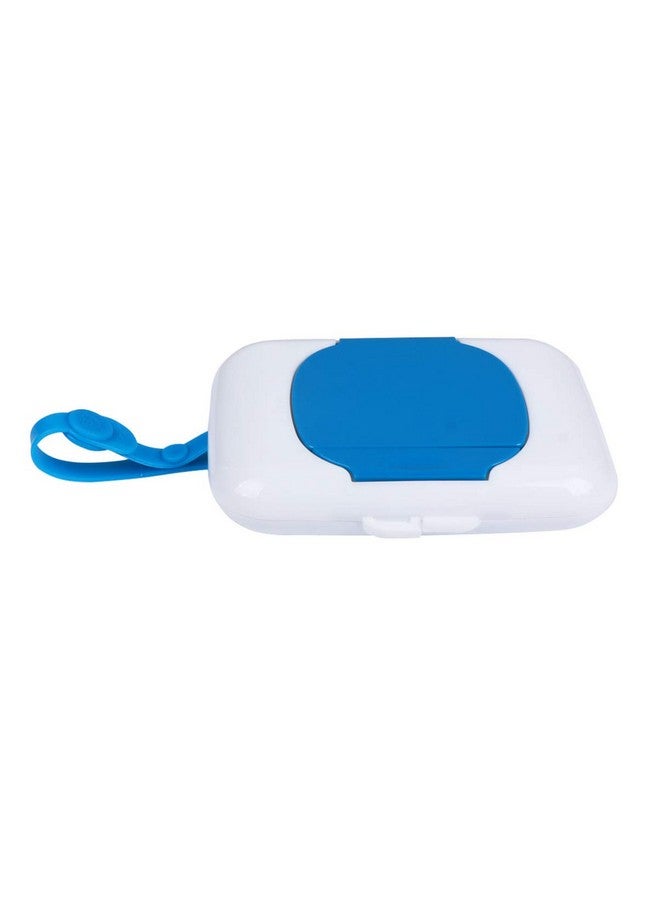 Healifty Box Portable Refillable Baby Wipes Dispenser Holder Wipes Carrying Case for Travel Home Office (Blue) - Image 1