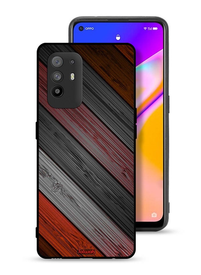 Tolwak Oppo F19 Pro Plus 5G Protective Case Cover Colored Wooden Pattern - Image 1
