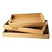 Comfify Bamboo Serving Trays with Handle Ã¢â‚¬â€œ Set of 3 Wooden Trays that Nest Ã¢â‚¬â€œ Large, Medium and Small Tray - Image 2