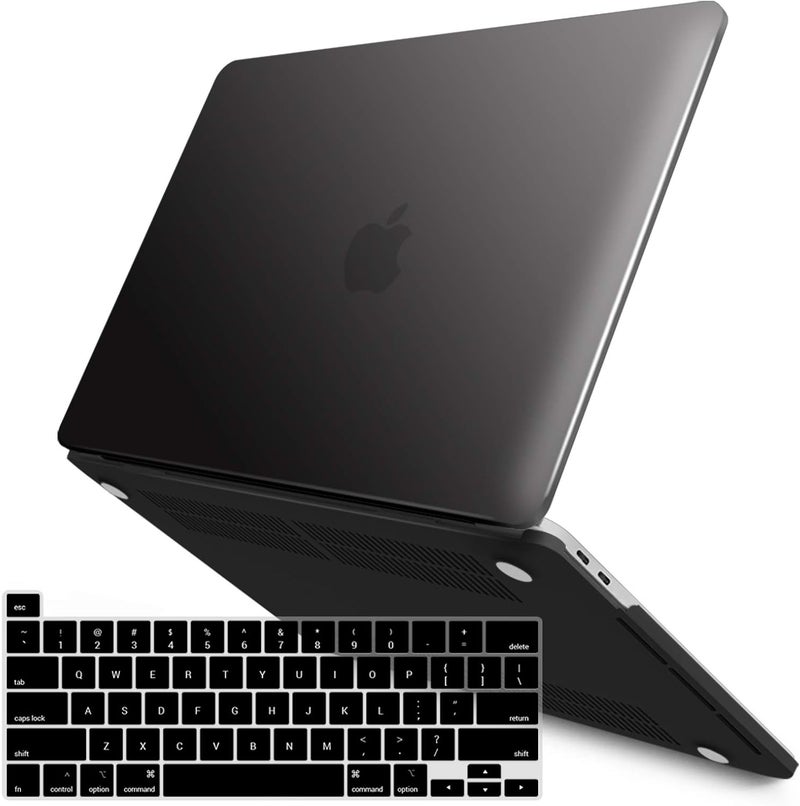 I Benzer Compatible with 2025 2024 M2 MacBook Pro 13 Inch Case 2025-2016 M1 A2338 A2289 A2251 A2159 A1989 A1706 A1708, Hard Shell Case & Keyboard Cover for Mac Pro 13, Black, T13BK+1A - Image 1