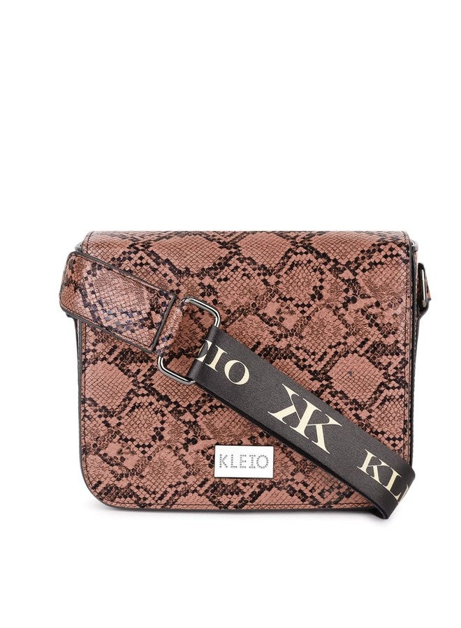 KLEIO Side Cross Body Sling Structured Hand bag for Women and Girls(HO8064KL-PE)(PEACH) - Image 3
