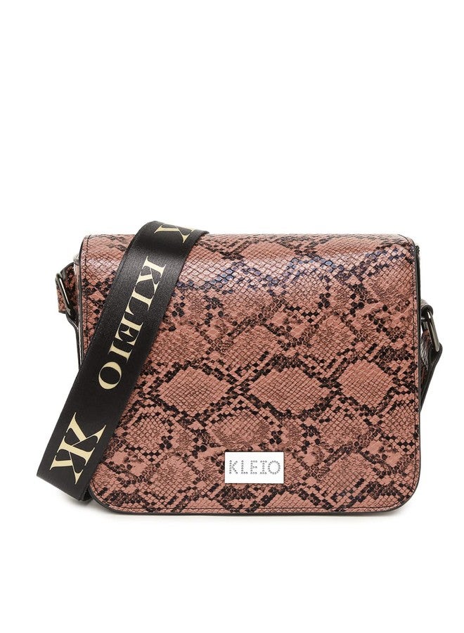 KLEIO Side Cross Body Sling Structured Hand bag for Women and Girls(HO8064KL-PE)(PEACH) - Image 1