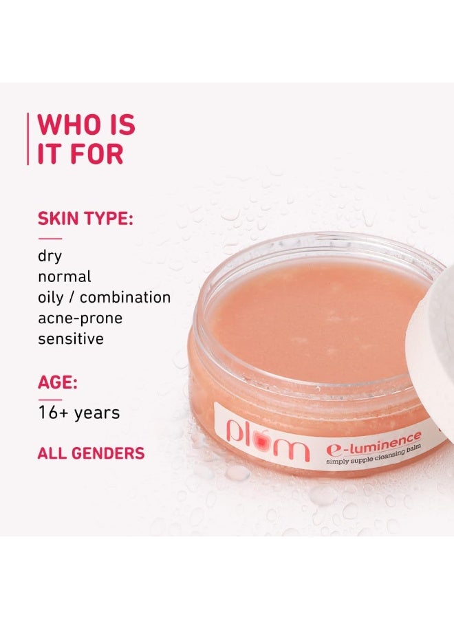 Plum E-Luminence Simply Supple Cleansing Balm | Non-Drying Supple Cleansing Balm with Vitamin E | Makeup Remover | Suitable for Normal, Dry & Combination Skin | 100% Vegan & Sulfate-Free | 90g - Image 5