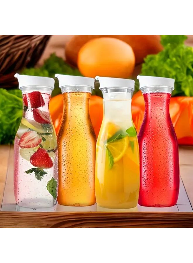 2 قطعة 1 لتر 32 أونصة مجموعة أباريق بلاستيكية مربعة خالية من مادة BPA مانعة للتسرب قابلة للتكديس متعددة الاستخدامات - Image 1