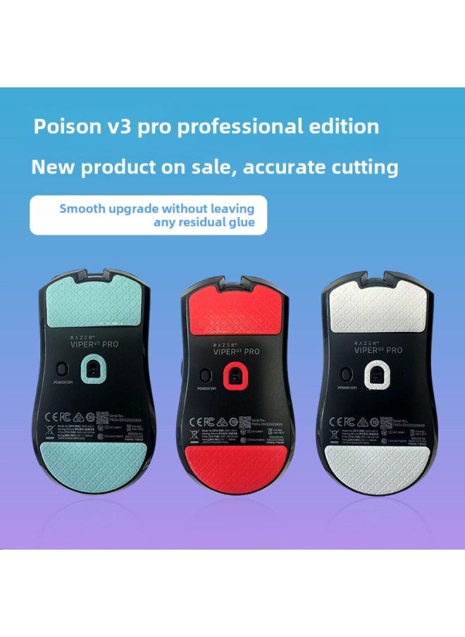 Generic - Suitable For Thunder Snake Venom Viper V3pro Mouse Foot Sticker Professional Edition Teflon Replacement Ice Skating Edition Foot Pad-Color:original Cyan - Image 1