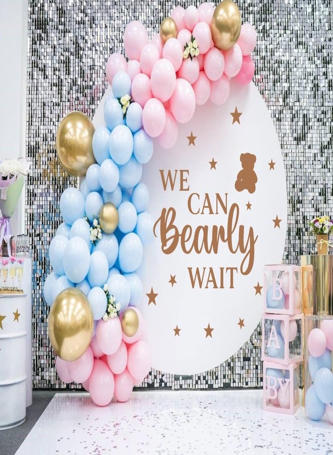 YIMEHDAN We Can Bearly Wait Wall Decal, Baby Shower Backdrop Decoration, Removable Sticker for Gender Reveal Party(Girl Boy Baby) Decor, Bear Welcome Signs for Pregnancy Party Photo Background - Image 4