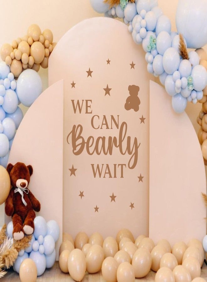 YIMEHDAN We Can Bearly Wait Wall Decal, Baby Shower Backdrop Decoration, Removable Sticker for Gender Reveal Party(Girl Boy Baby) Decor, Bear Welcome Signs for Pregnancy Party Photo Background - Image 3