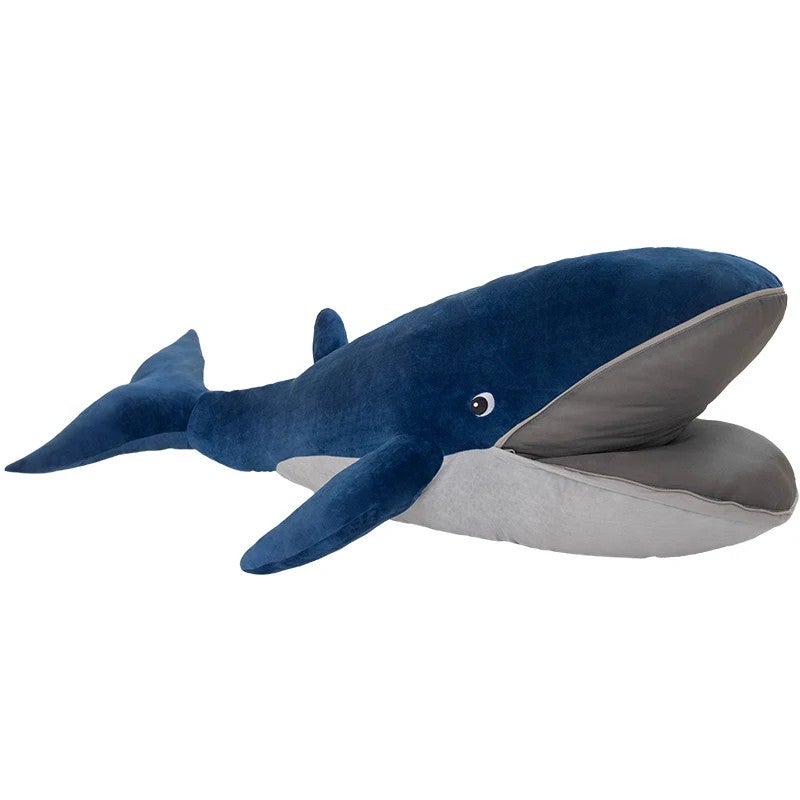Y&D Cute Ocean Whale Plush Toy Large Size for Both Boys and Girls Sleeping in Bed Leg Pinching Lazy Person Pillow Gift - Image 2