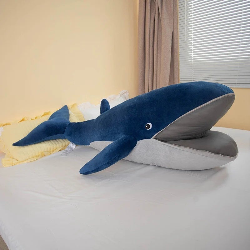 Y&D Cute Ocean Whale Plush Toy Large Size for Both Boys and Girls Sleeping in Bed Leg Pinching Lazy Person Pillow Gift - Image 1