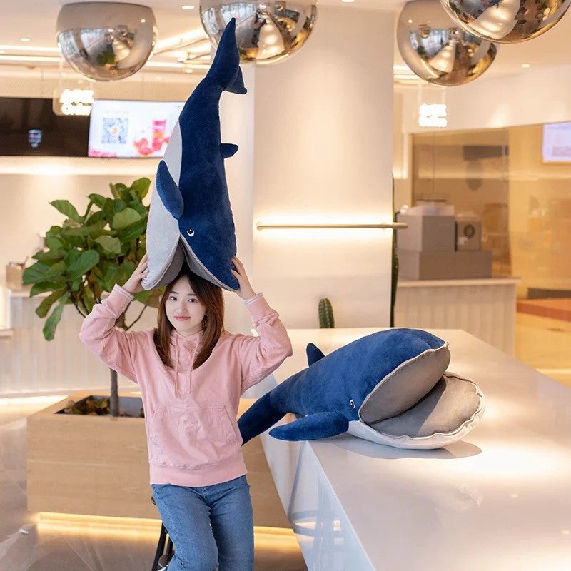 Y&D Cute Ocean Whale Plush Toy Large Size for Both Boys and Girls Sleeping in Bed Leg Pinching Lazy Person Pillow Gift - Image 5