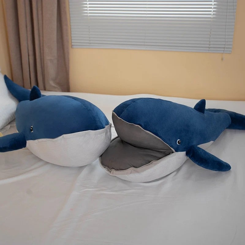 Y&D Cute Ocean Whale Plush Toy Large Size for Both Boys and Girls Sleeping in Bed Leg Pinching Lazy Person Pillow Gift - Image 4