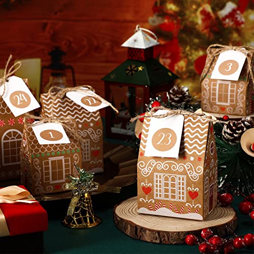 Woanger 24 Empty Advent Calendar Boxes to Fill Christmas DIY Advent Calendar 24 Days Countdown Gift Xmas Gingerbread House Candies Treats Boxes for 2026 Xmas Holiday DecorStylish Style - Image 3