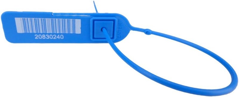 CAROUSELCHECKS Blue Pull-Tight Barcode Security Seals 8'', 100 Seals - Image 2