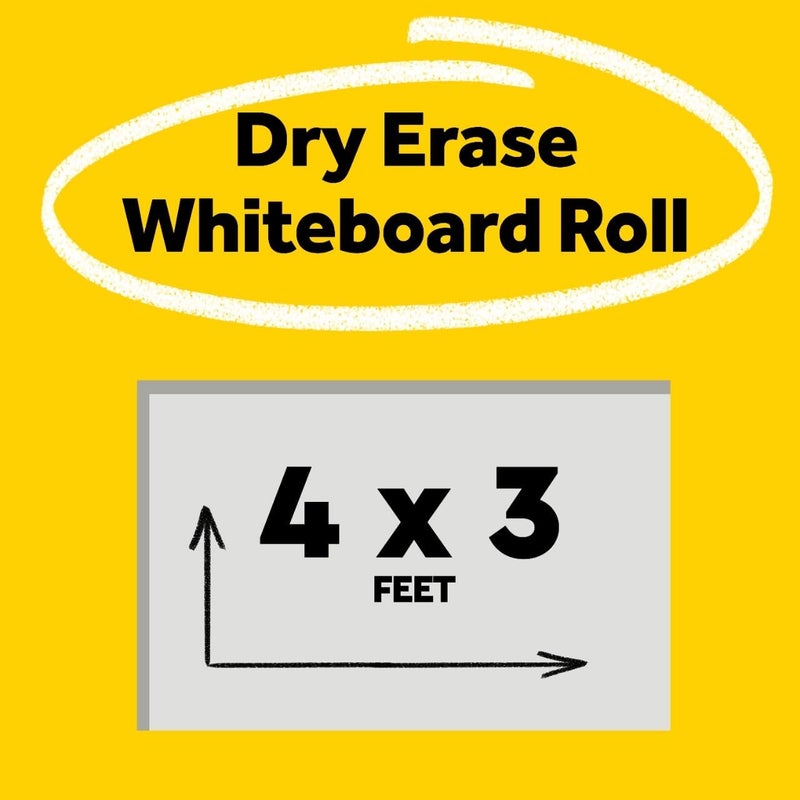 Post It Dry Erase Whiteboard Film Surface for Walls, Doors, Tables, Chalkboards, Whiteboards, and More, Removable, Stain-Proof, Easy Installation, 4 ft x 3 ft Roll (DEF4x3) - Image 3
