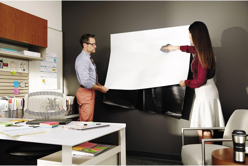 Post It Dry Erase Whiteboard Film Surface for Walls, Doors, Tables, Chalkboards, Whiteboards, and More, Removable, Stain-Proof, Easy Installation, 4 ft x 3 ft Roll (DEF4x3) - Image 2
