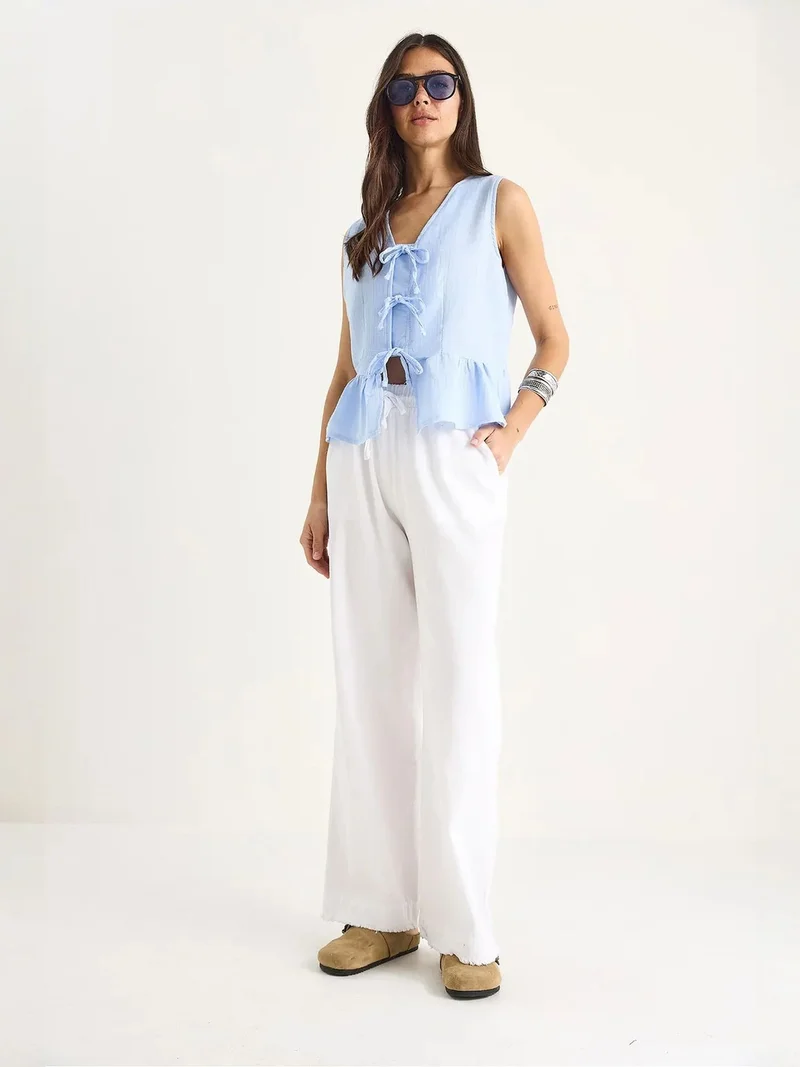 بيانكو لوتشي LUCCI Elastic Waist Straight Leg Pants