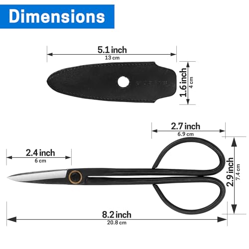 VISEMAN Japanese Bonsai Shears-Long Handle Gardening Scissors for Bonsai Trimming, Bonsai Scissors - Image 2