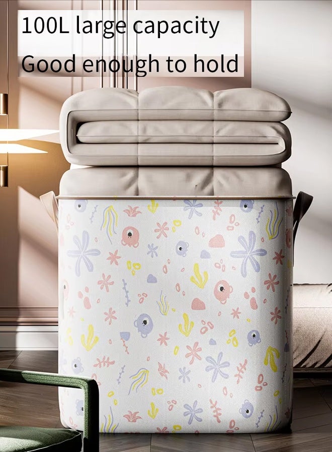 Large Capacity Storage Bag, Foldable Closet Organizers Storage Containers, with Durable Handle Zipper Waterproof Clothes Storage Box, for Clothing Blanket Bed Sheets Pillows and Toys, 180L - Image 4