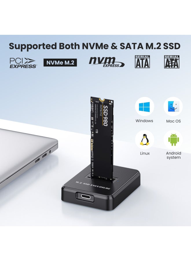 M.2 Hard Disk Holder Nvme/sata Dual Protocol Single Protocol Solid State Hard Disk Box Usb3.2 Notebook External-Color:Dual Protocol 10gbps - Image 5