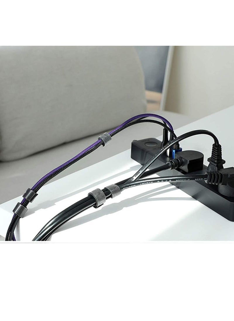TYCOM Cable Tidy Management Fastening Tape Sticky Strips Hook Loop Reusable and Flexible Wire Ties Cable Organizer for Computer TV Power and Other Cables Black 5 Meter.  - Image 2