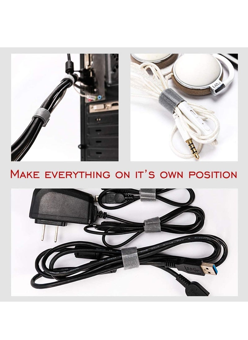 TYCOM Cable Tidy Management Fastening Tape Sticky Strips Hook Loop Reusable and Flexible Wire Ties Cable Organizer for Computer TV Power and Other Cables Black 5 Meter.  - Image 3