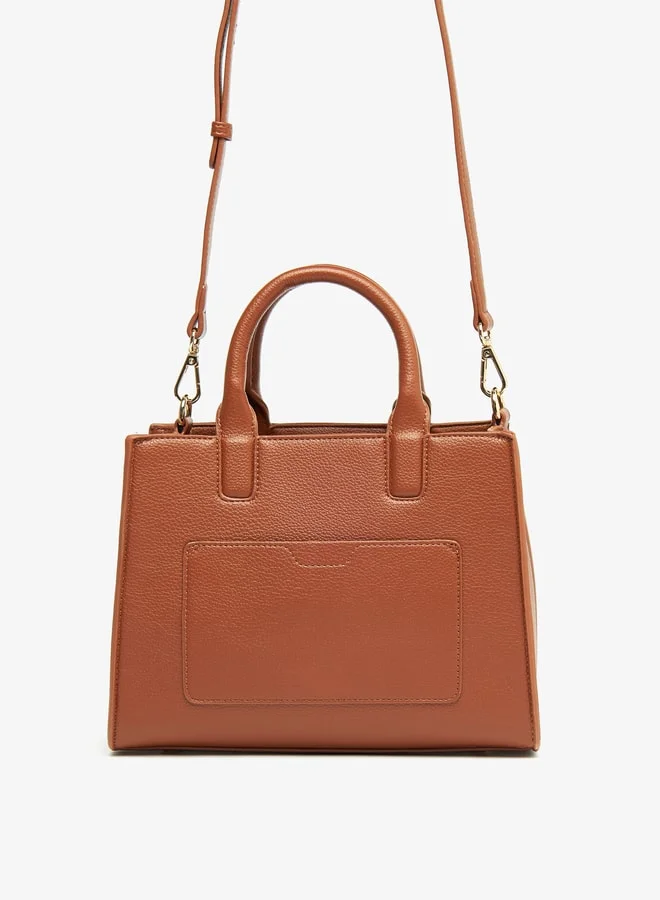 Le Confort Women Textured Tote Bag with Zip Closure and Handles