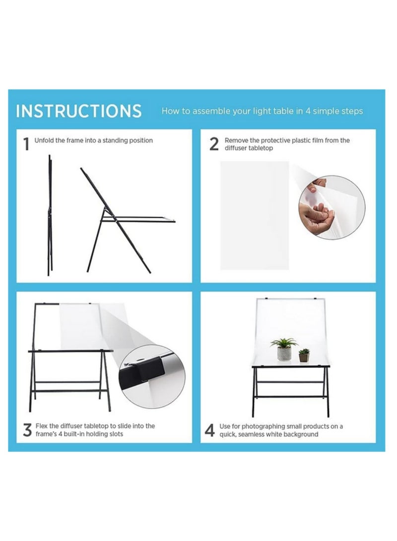 Folding Portable Specialty Photography Photo Studio Shooting Table Photo For Still Life Product Shooting 60 * 100cm - Image 4