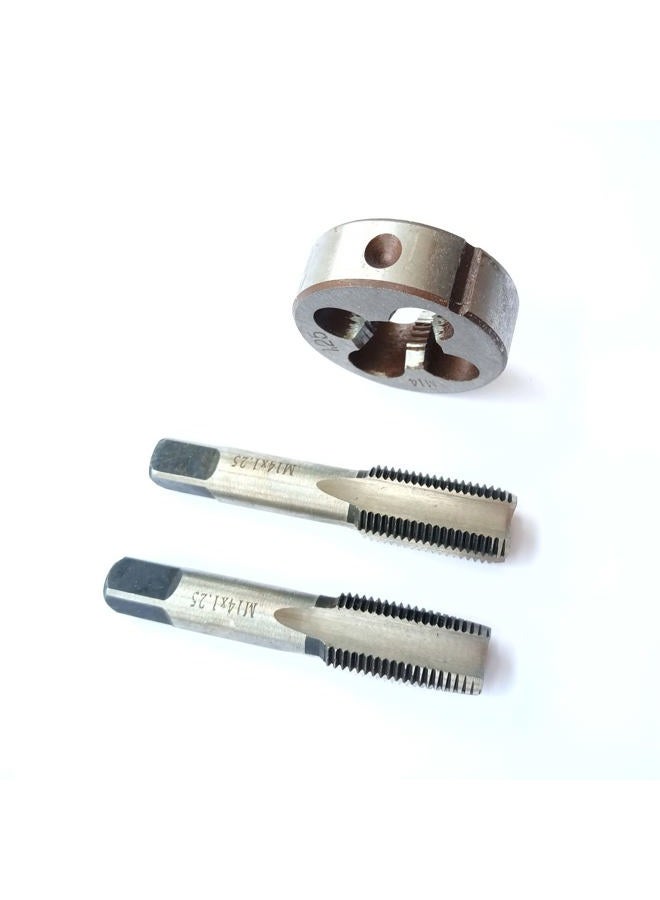 AtticZone M14x1.25 Metric Hand Thread Tap and Die Set, 1 Tapper Tap, 1 Plug Tap, 1 Round Die, 1.25mm Pitch, Right Hand (M14x1.25, Tap&Die) - Image 4