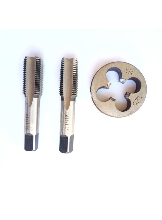 AtticZone M14x1.25 Metric Hand Thread Tap and Die Set, 1 Tapper Tap, 1 Plug Tap, 1 Round Die, 1.25mm Pitch, Right Hand (M14x1.25, Tap&Die) - Image 5