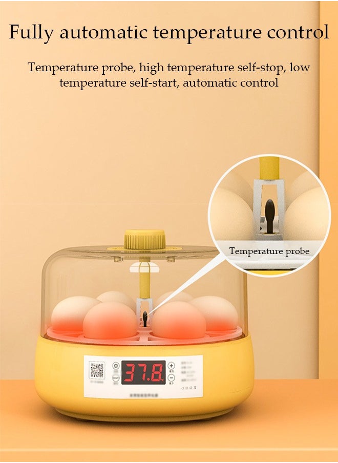DUNISO - Egg Incubator, Fully Automatic 6 Egg Poultry Incubator with Automatic Egg Flipping And Temperature Control, Equipped with A Spray Bottle, Suitable for Incubating Chickens, Ducks, and Geese, 171 * 142MM - Image 1