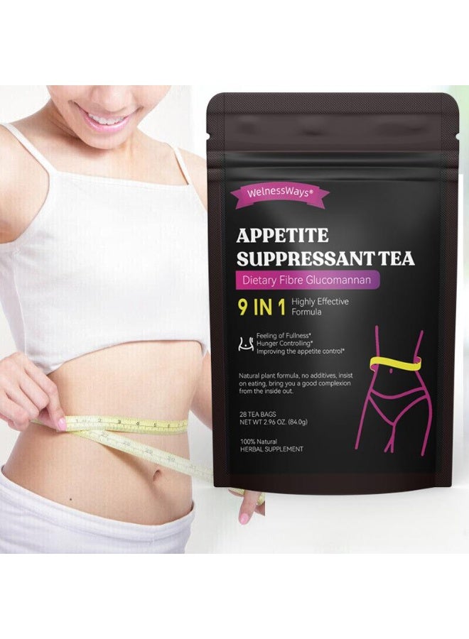 WelnessWays Appetite Suppressant Tea,Dietary Fibre Glucomannan,Highly Effective Formula - Image 1