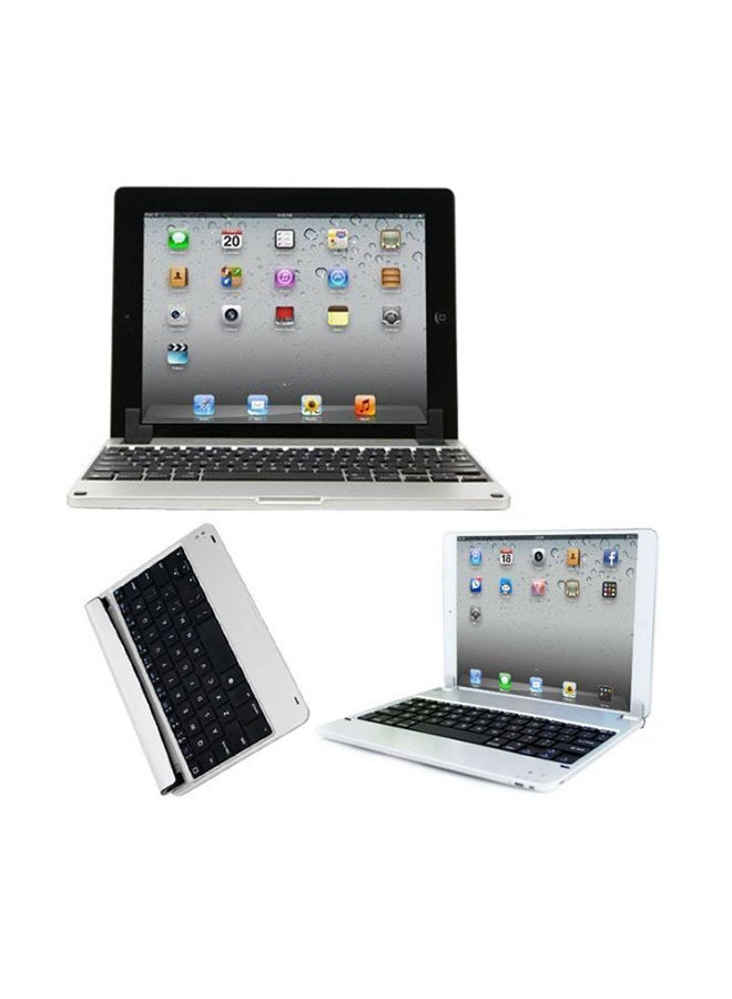 NIBEMINENT Bluetooth Wireless Keyboard Case For Apple iPad Air Silver - Image 1