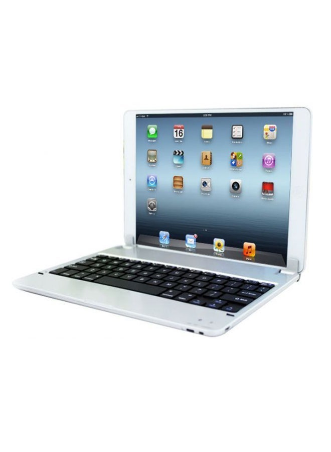NIBEMINENT Bluetooth Wireless Keyboard Case For Apple iPad Air Silver - Image 2