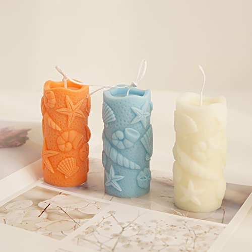 ESEDAGE Shell Cylinder Silicone Molds for Resin, Soap & Candle Making - Starfish, Conch, Seafood & More Craft Mold - Image 2