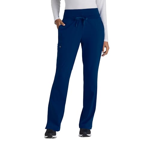 BARCO One Stride Classic Fit Scrub Pant for Women – Indigo, 5-Pocket Mid-Rise Pants w/ 360 Spandex Stretch, Moisture Wicking, Anti-Static and Quick-Shed –Medium, Regular Fit - Image 1